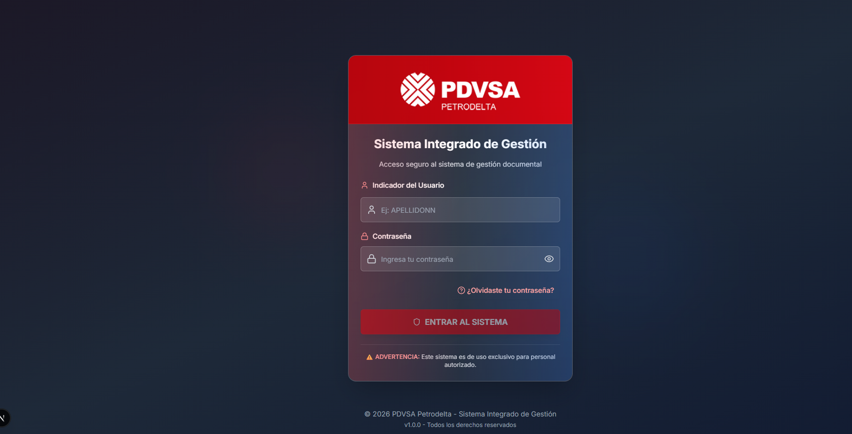 Sistema Integrado de Gestión Para Petrodelta PDVSA (Colaborador)